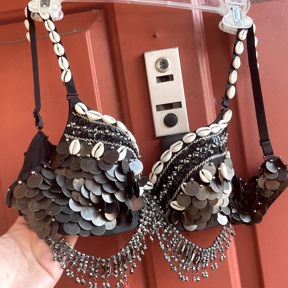 Tribal bellydance coin bra
